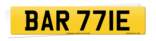Registration number BAR 771E